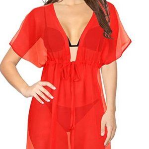 LA LEELA Chiffon Swimsuit Cover Up OS